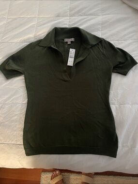 J. Crew Deep Green Short Sleeve Polo Top